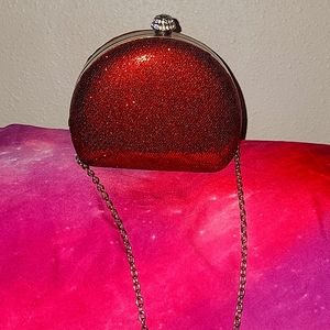 Sparkly deep red clutch